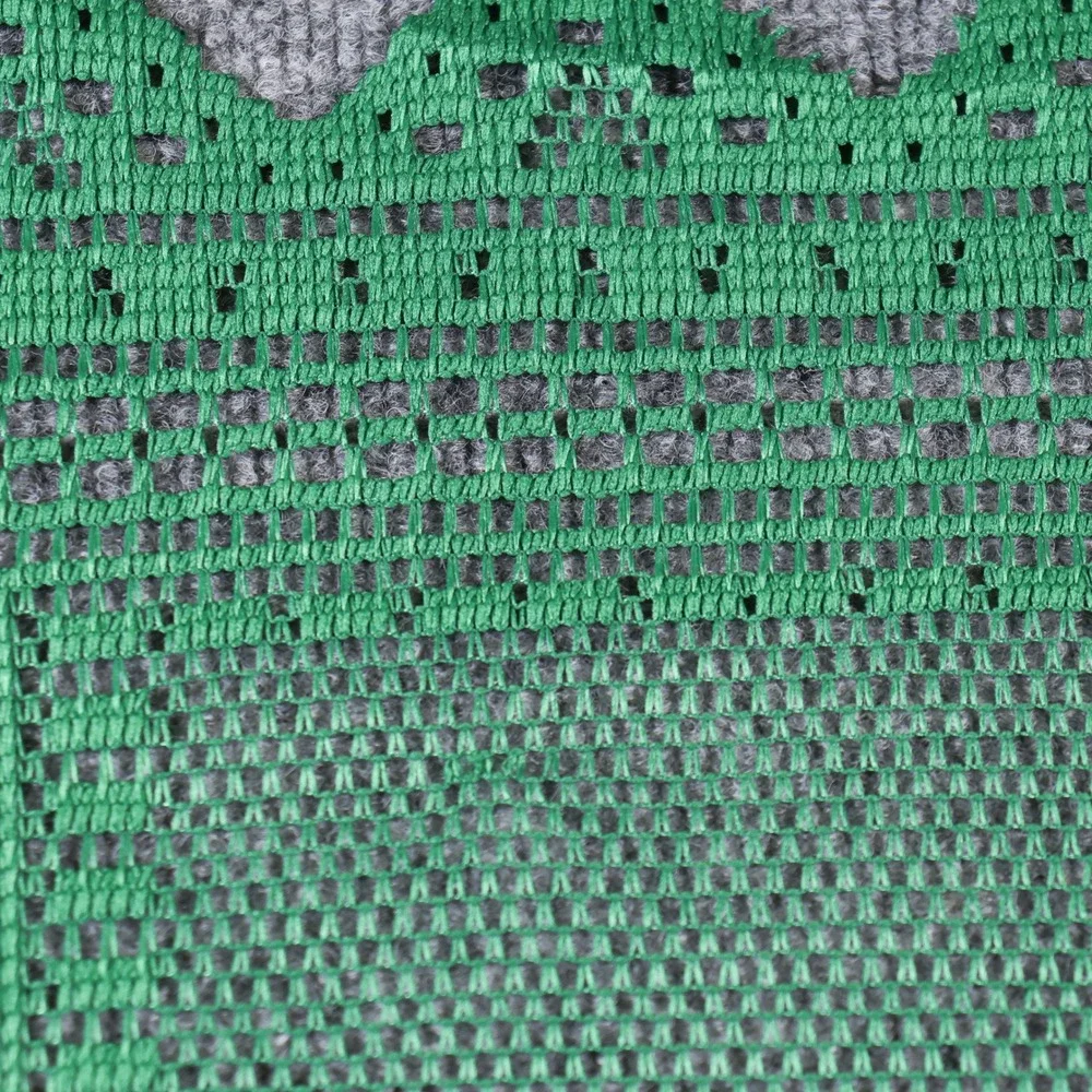 Green Lace Christmas Placemats Set (12) Scalloped Edge Holiday Table Decor 18x12